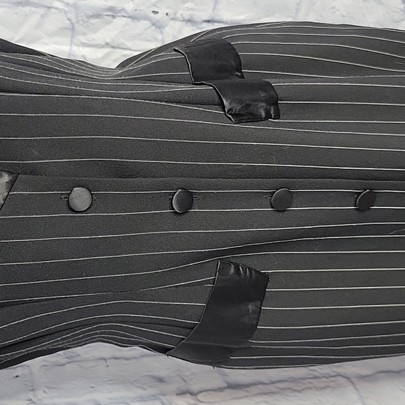 Black and White Pinstripe Button Up Midi Dress Size 3 - Picture 3 of 8